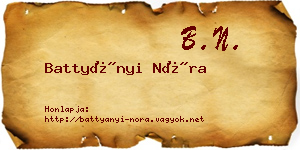 Battyányi Nóra névjegykártya