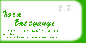 nora battyanyi business card